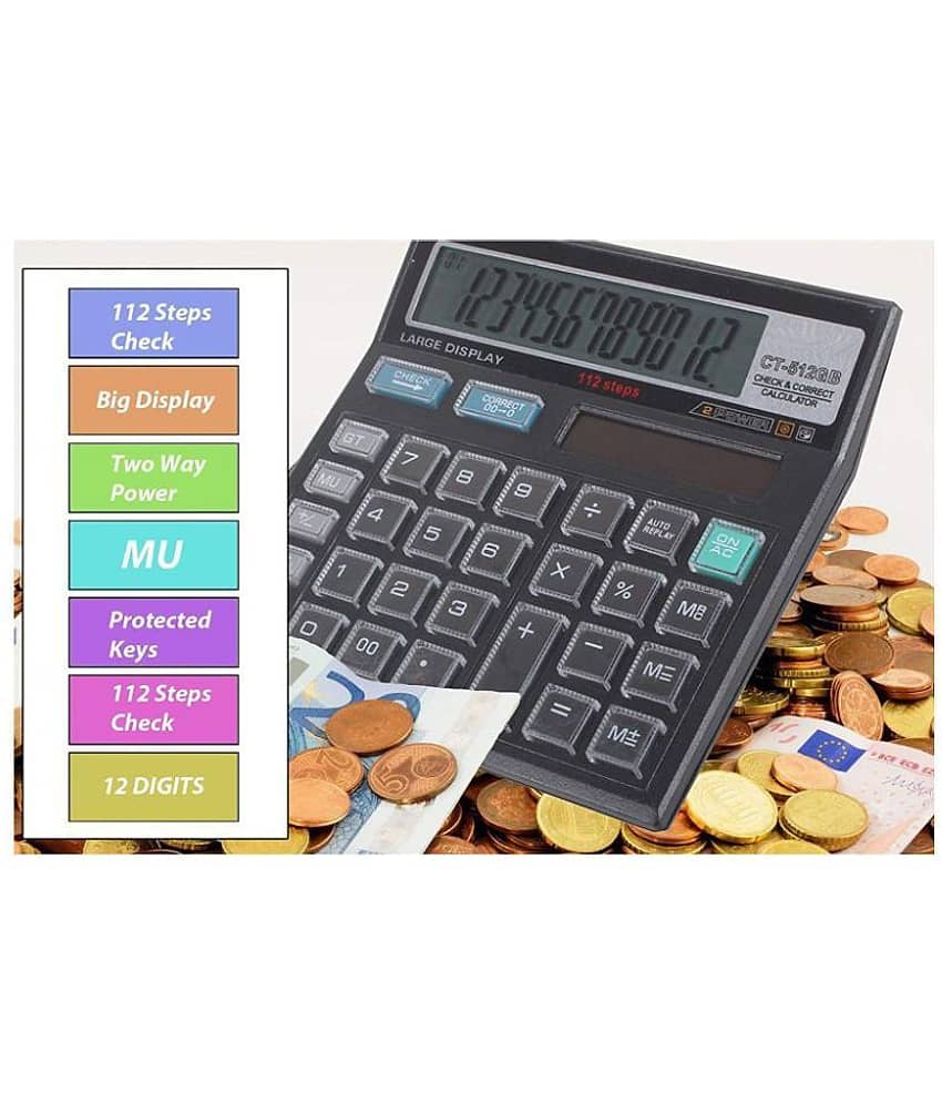 Nilam Enterprice Digit Financial and Business Calculator with Acrylic Protected on Buttons,(Black) view 2