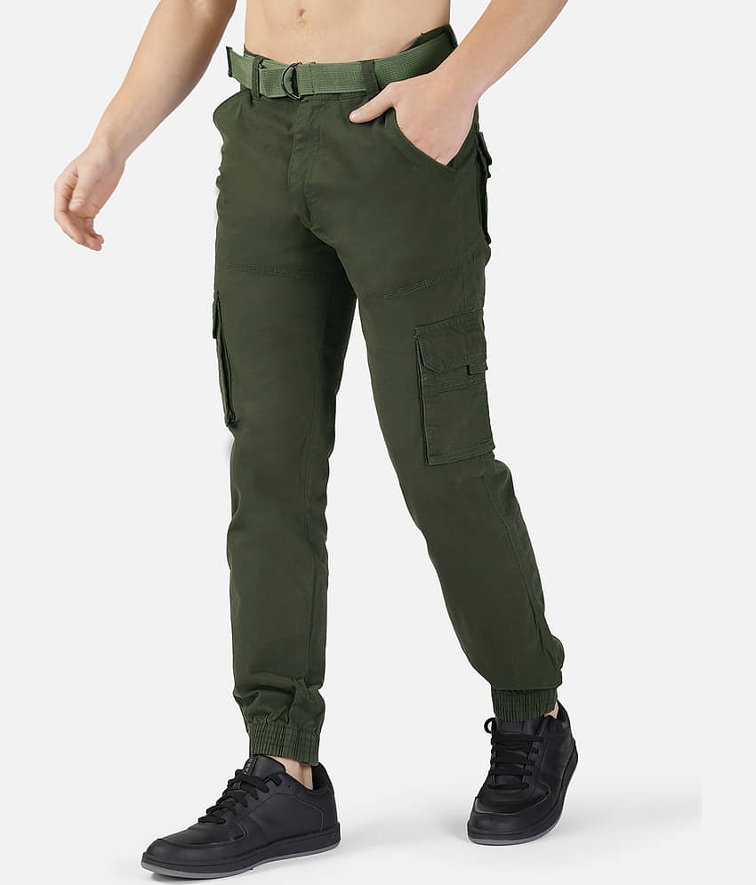 HYMEN LEGIONS Regular Flat Men's Cargos - Dark Green ( Pack of 1 ) view 2