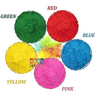 DealBindaas Rangotasav Holi Colour Herbal Gulal 250 GMS 5 Shades| NonToxic | Eco Friendly | 100% Safe Holi Color Powder Pack of 1 = 250gm. (5pcs X 50gm) Herbal Gulal view 2