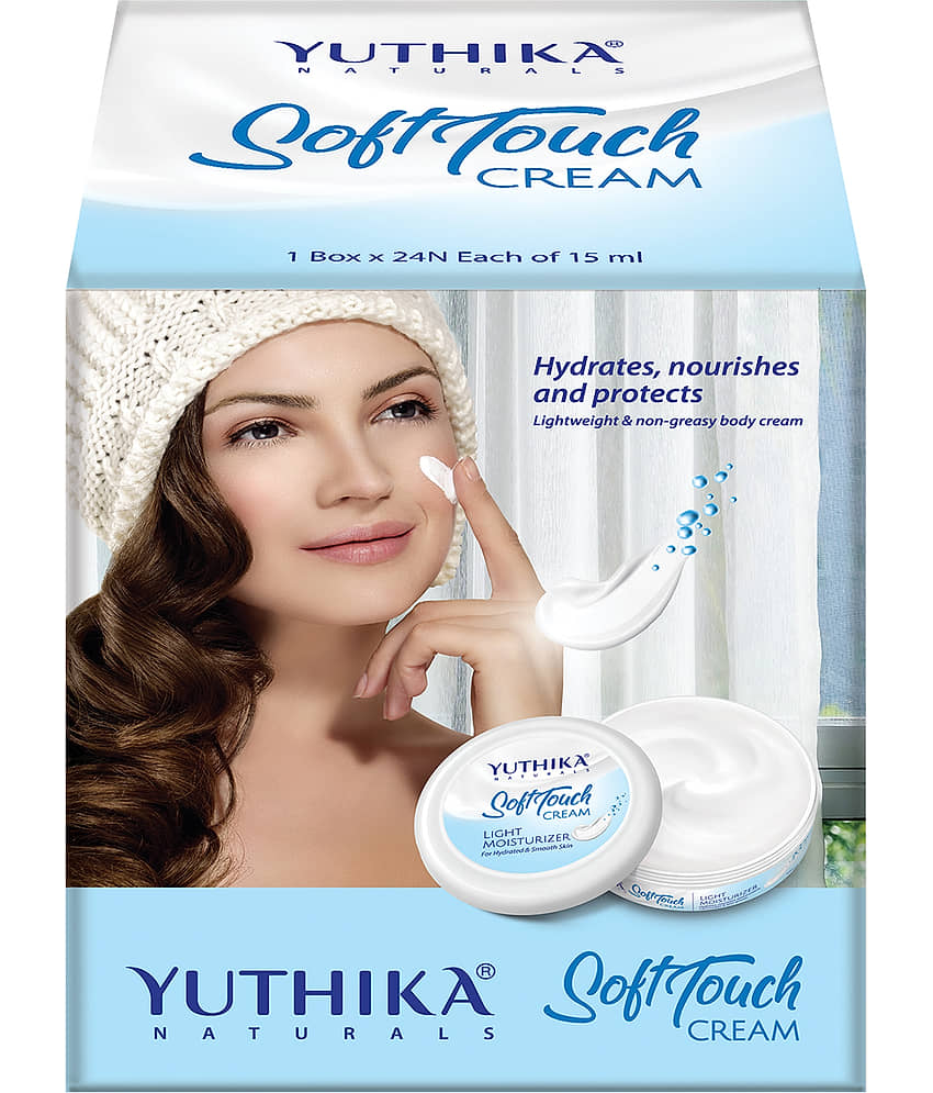Yuthika Soft Touch Cream 15ml Pack of 24, Light Moisturizer for face, Hand, Body, Dry Skin Moisturizer for Winter