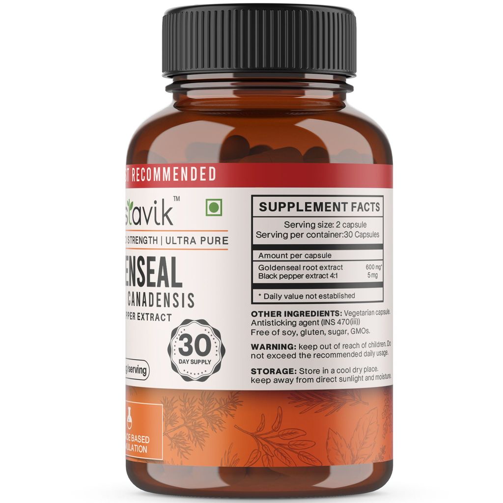 Vaastavik Goldenseal Root Capsules 600 mg view 2
