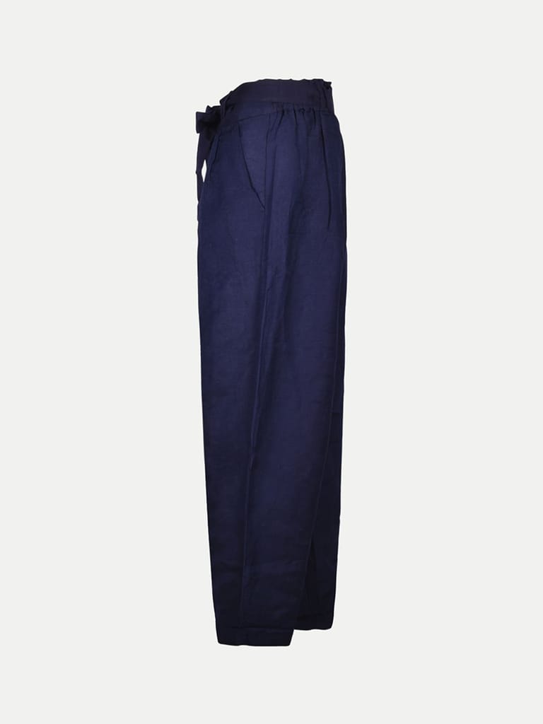 Women Dark Blue Plazzo Pants view 2