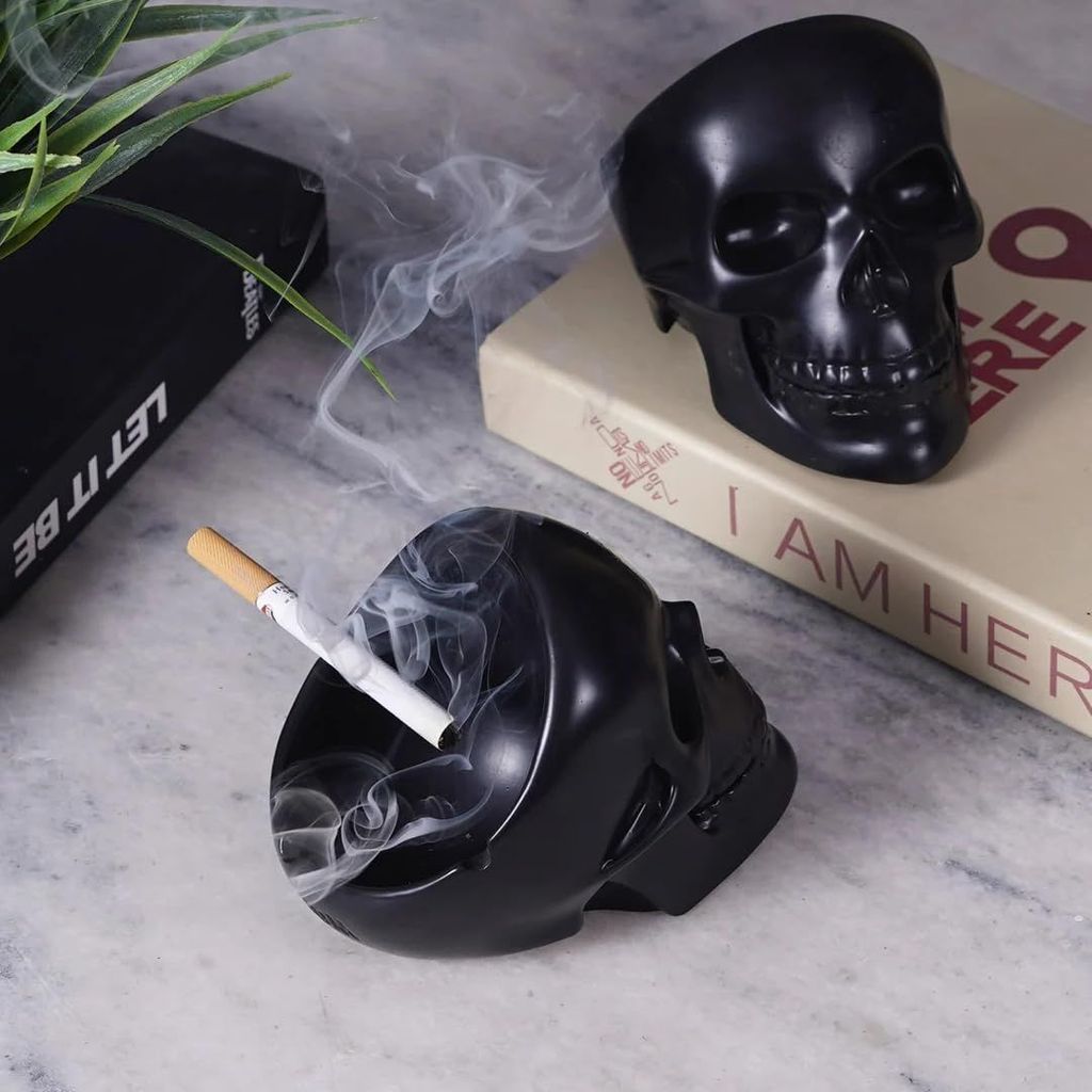 Artarium Marble Rust and Resin Skull Ashtray For Indoor, Ash Trays For Smoking For Home, Ashtray For Cigarette Stylish, Ashtray For Home, Car Ashtray view 2
