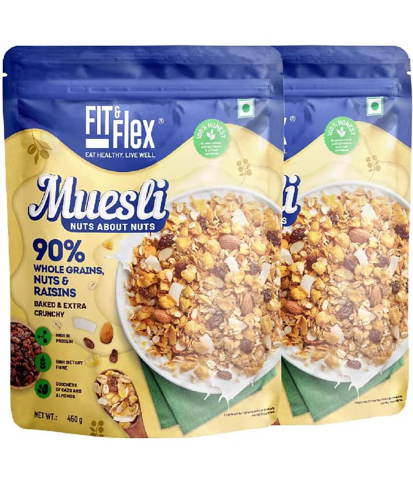 Fit & Flex Nuts About Nuts Muesli, Pack of 2 (450 gm each)