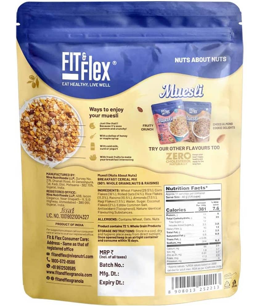 Fit & Flex Nuts About Nuts Muesli, Pack of 2 (450 gm each) view 2