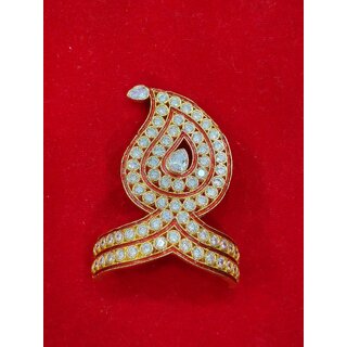 Zircon Floral Mukut Crown for laddu gopal ji Gold-Tone, Size 6/7 view 2