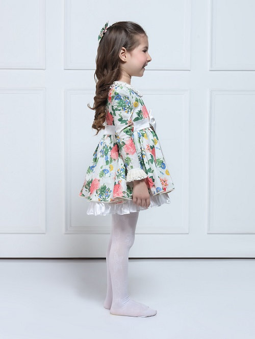 THE PONY & PEONY CO. Girl Old Rose - Blossom White Dress view 2