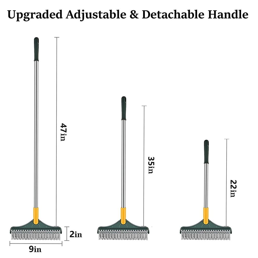 ND BROTHERS 3 in 1 Bathroom Cleaning Brush with Wiper,Tiles Cleaning Brush Bathroom Brush with Long Handle Tile Cleaner Brush Bathroom Floor Cleaning Brush Floor Cleaner Brush Floor Scrub Brush (3 in 1) view 2
