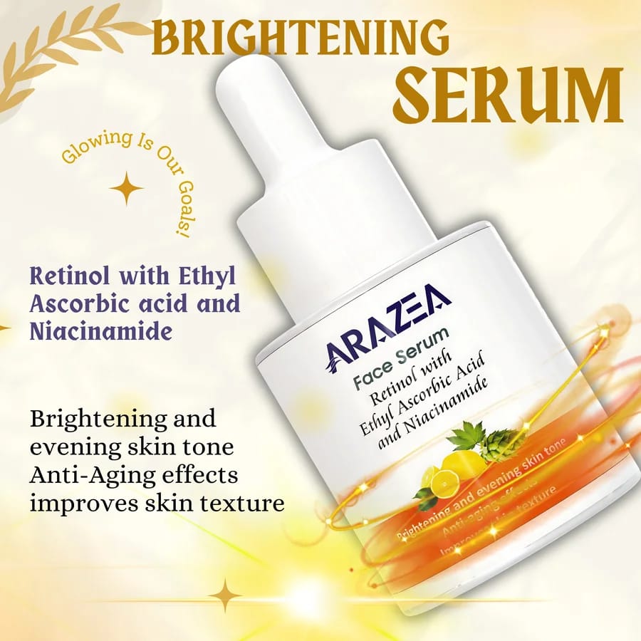 Arazea Face Serum for Brightening and Even Skin Tone | Niacinamide | Retinol with Ethyl Ascorbic Acid | 30 ml view 2