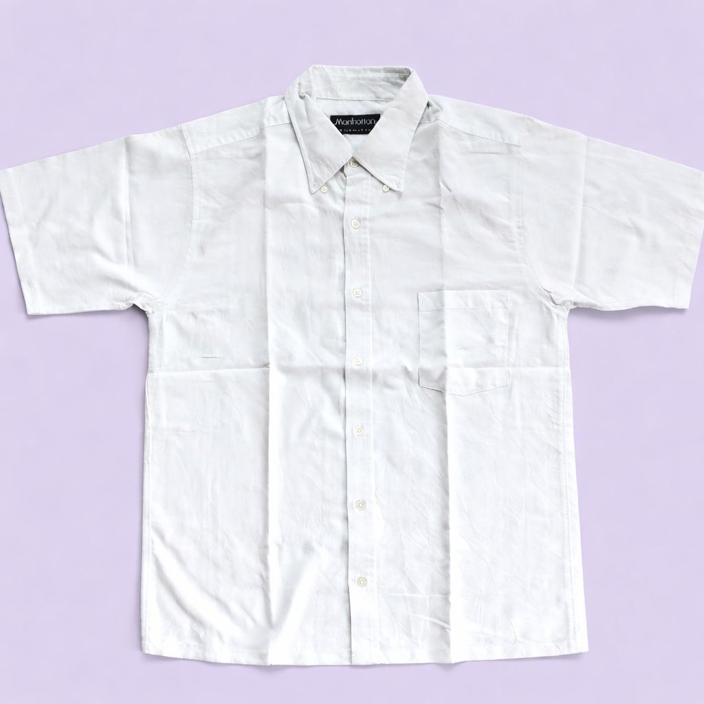 100% Pure & Soft Cotton White Formal Half/Short Sleeve Shirts for Official Use || Quality Grade Fabric || Decent Looks || Skin Friendly || Comfortable Wearing. view 2