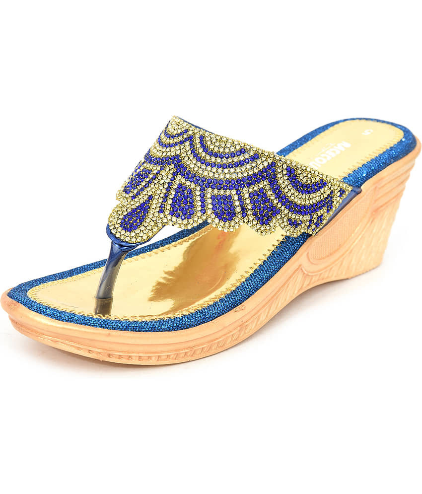 Racecourse - Blue Women's Slip On Heels view 2