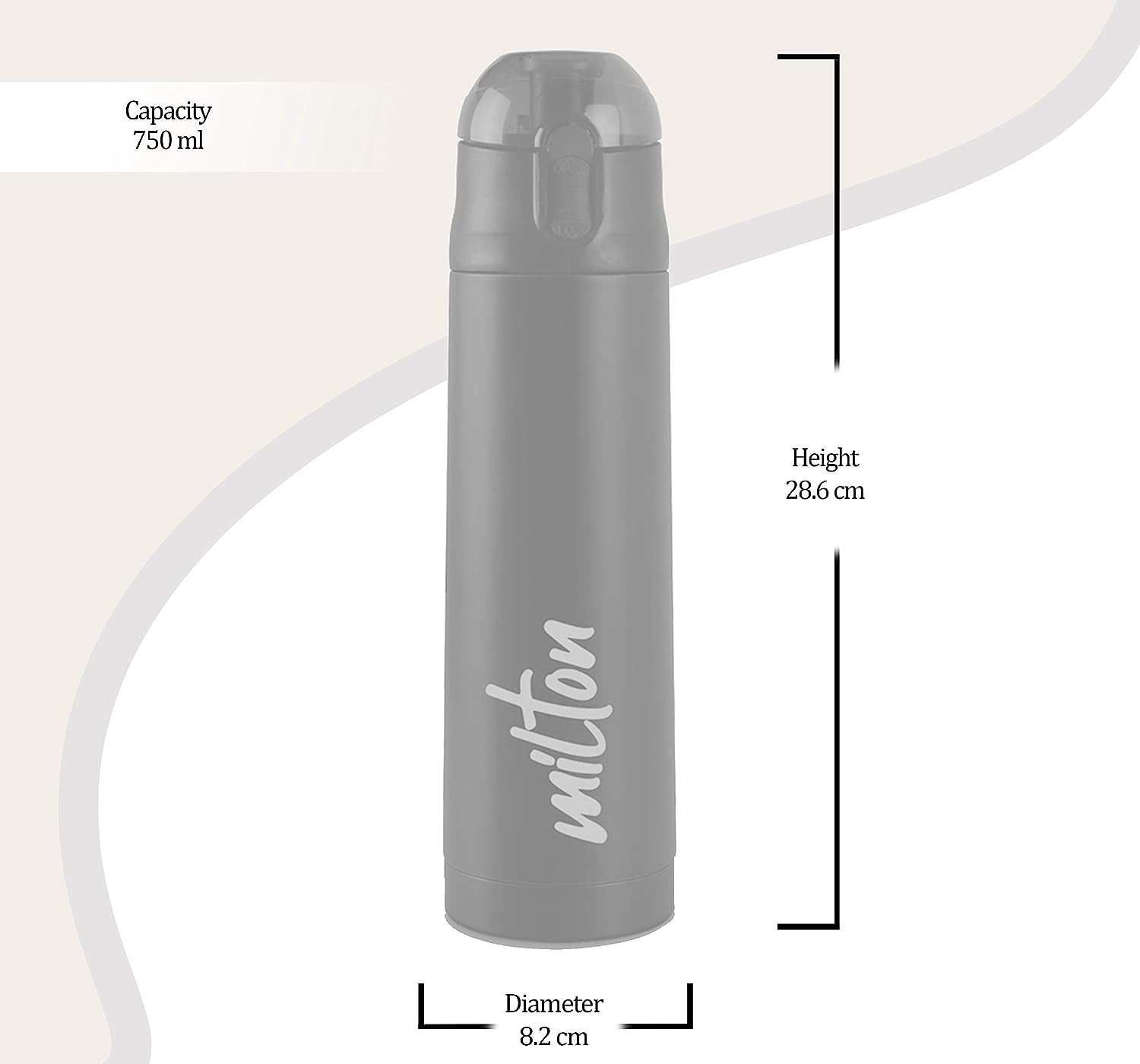 Milton New Crown 900 Thermosteel Hot or Cold Water Bottle 750 Ml (Red) view 2