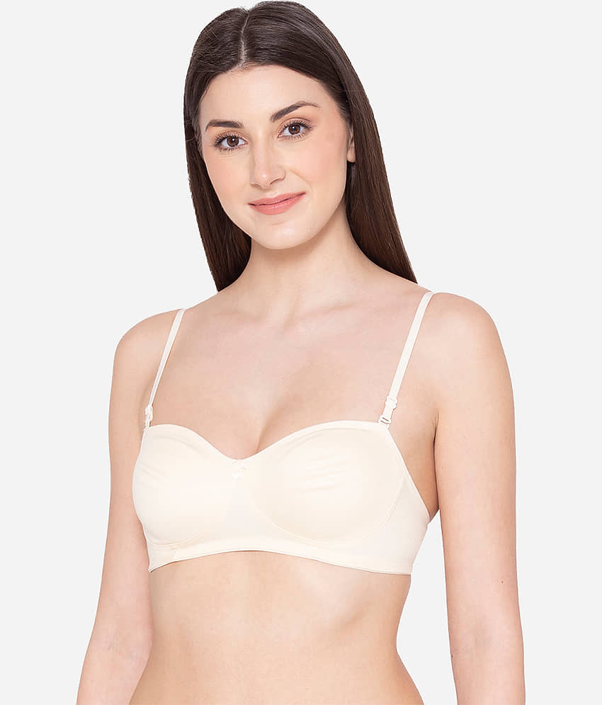 Paris Beauty Pack of 1 Cotton Blend Non Padded T-Shirt Bra For Women ( Beige )