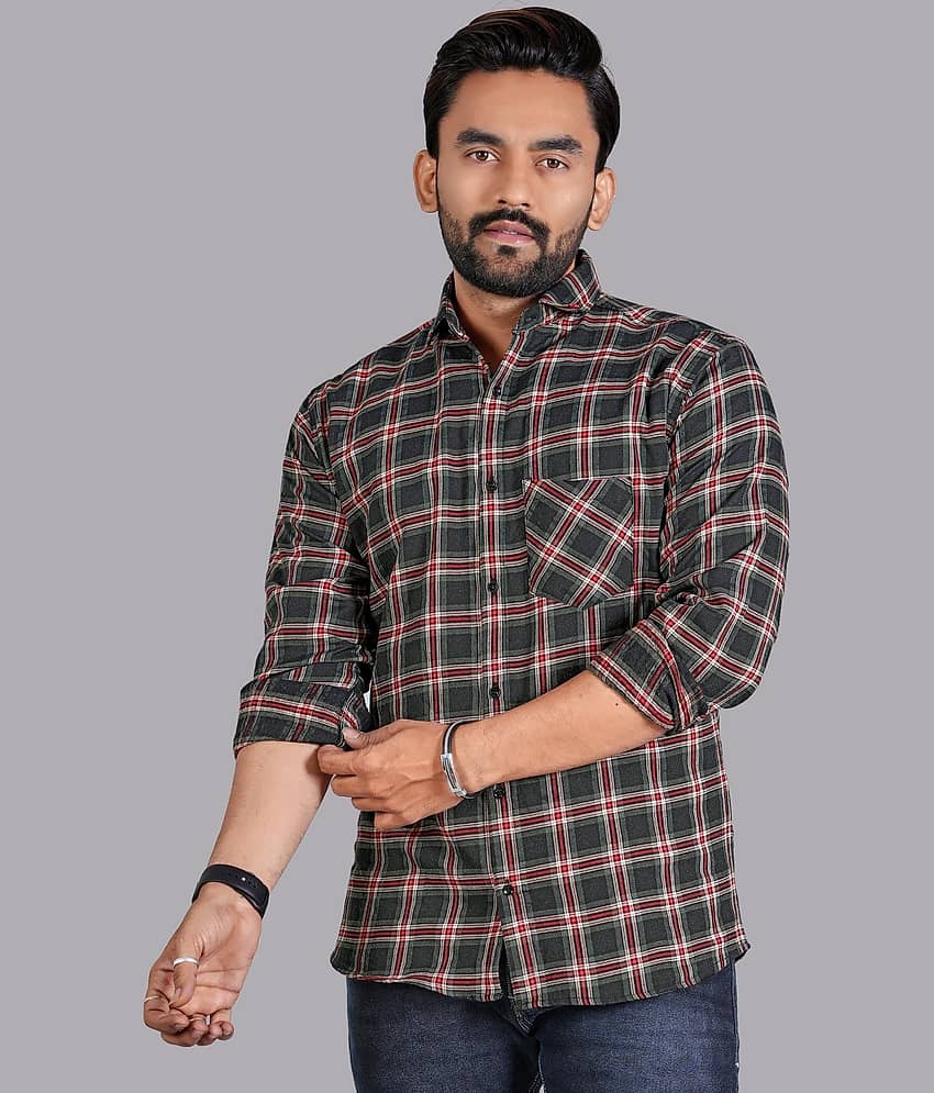 ADWYN PETER 100% Cotton Regular Fit Checks Full Sleeves Men's Casual Shirt - Multicolor 1 ( Pack of 1 ) view 2