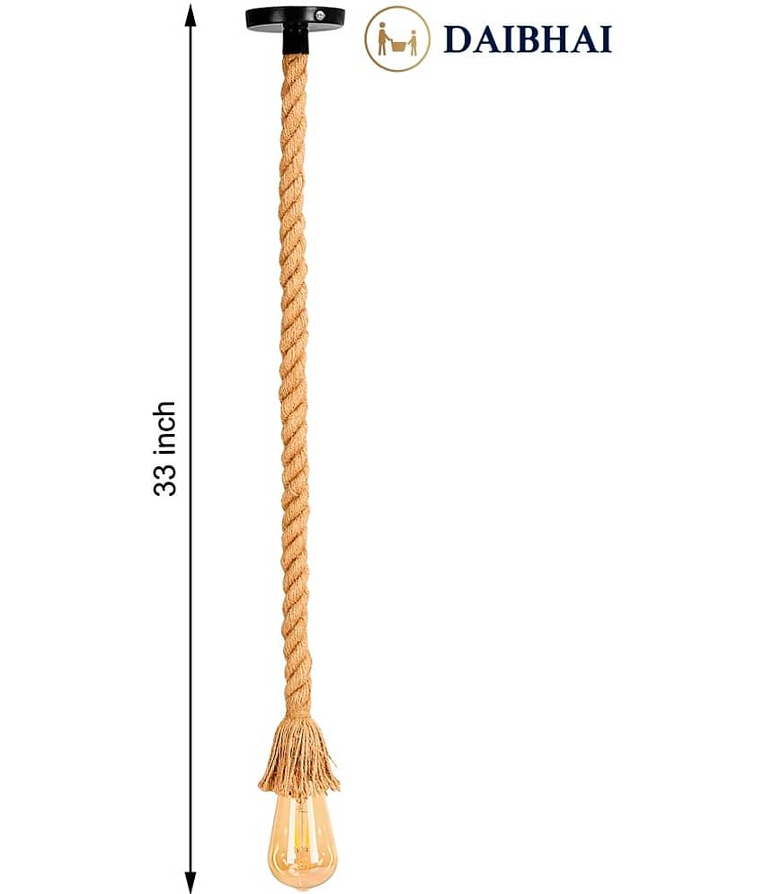 DAJUBHAI Jute Rope or Rassi Lights With 4w Bulb Pendant Yellow - Pack of 3 view 2