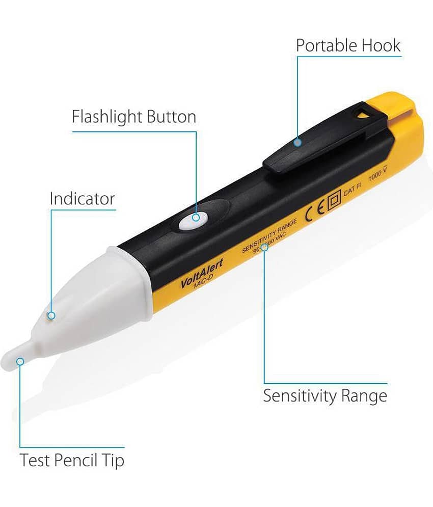 New Arrival With Buzzer + Led Flash Light VoltAlert 1AC-D 90-1000VAC Voltage Tester Voltage Meter Non Contact Electric Voltage Power Detector Electrical Testing Pen Tester Induction Test Pencil view 2