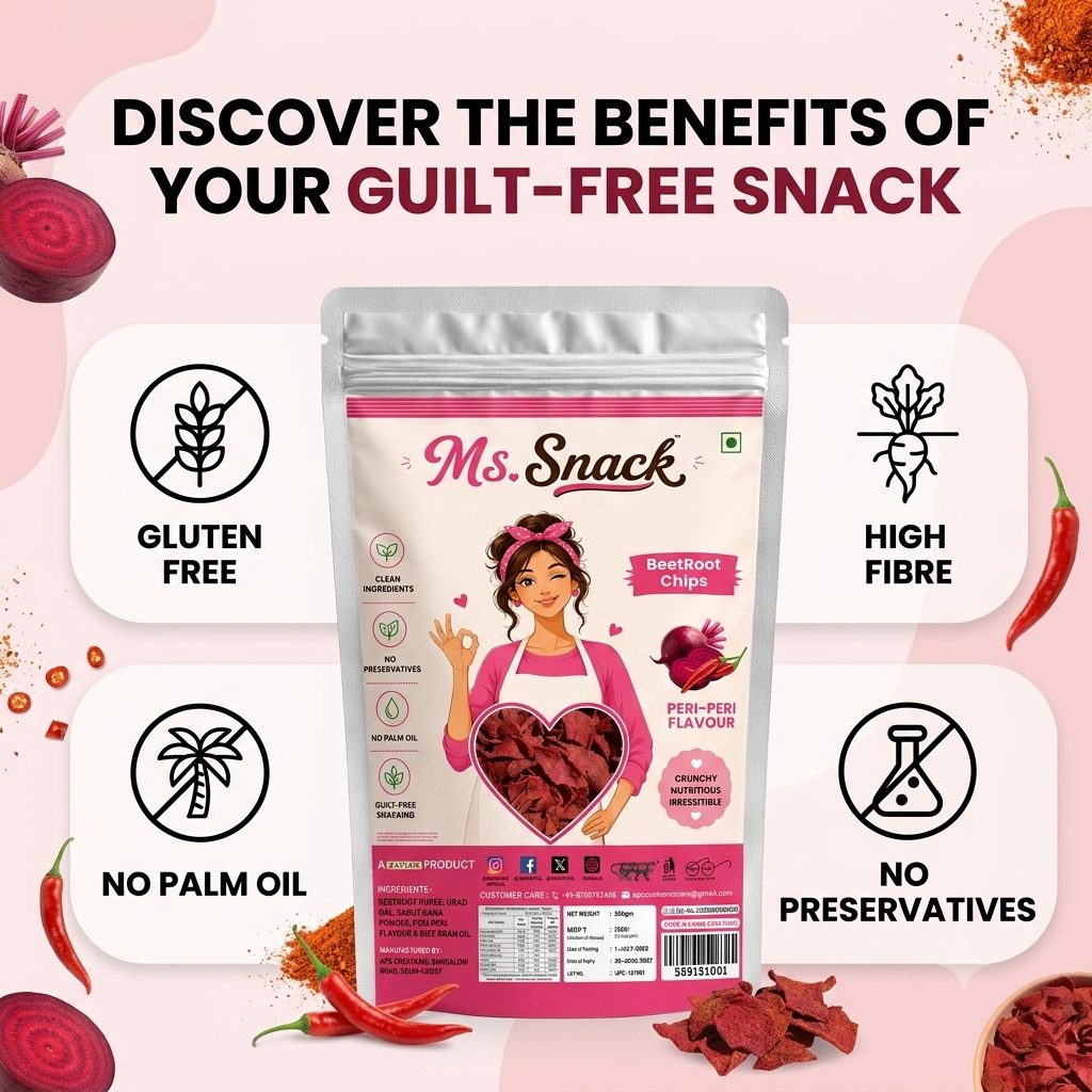 Ms. Snack Peri-Peri Beetroot Chips - 50g view 2