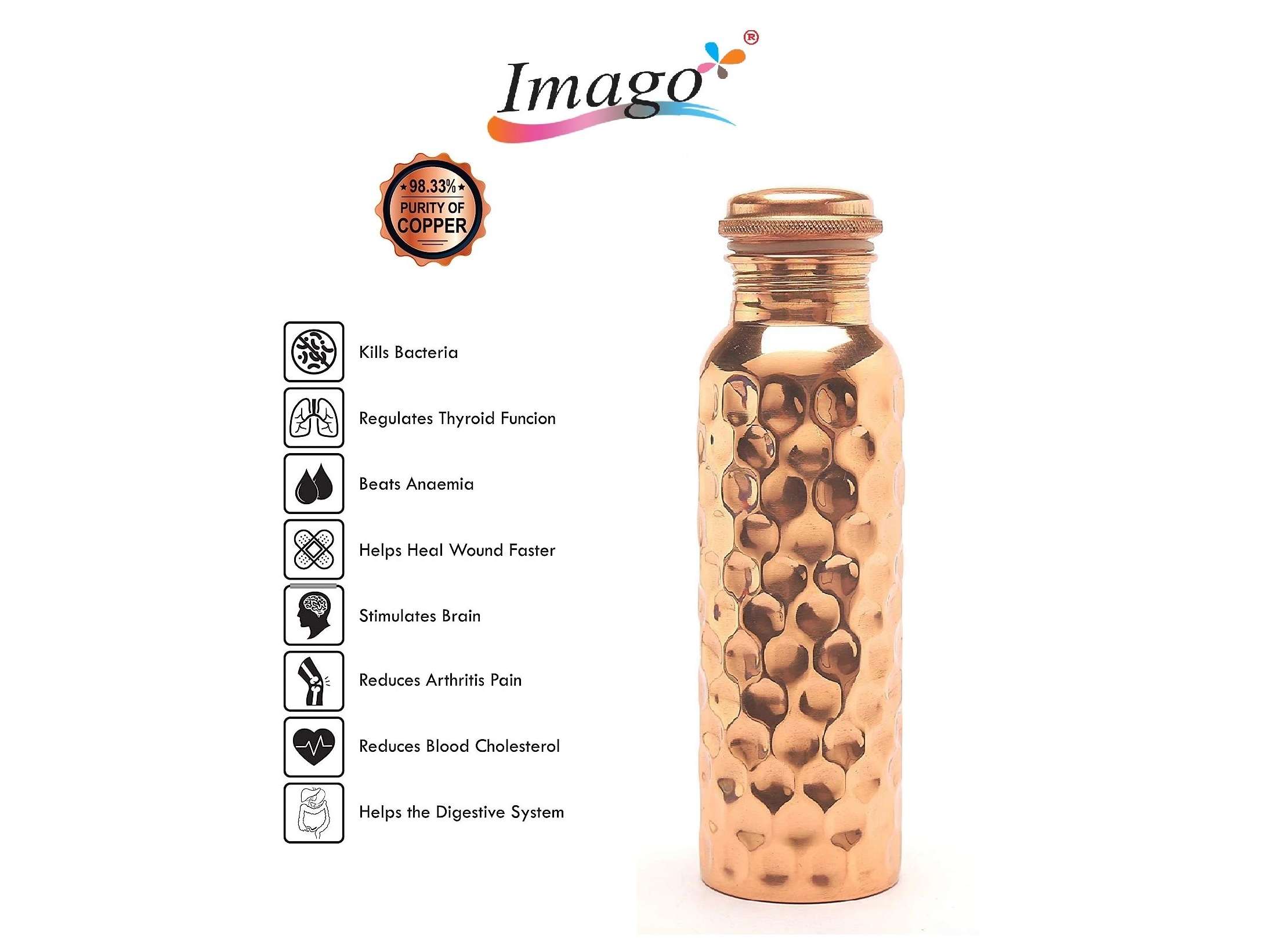 Imago Diamond Copper Bottle 1 ltr view 2