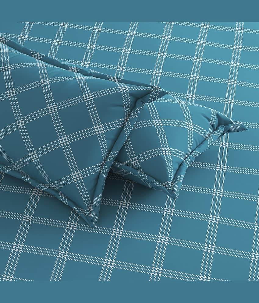 Apala Microfiber 1 Double Bedsheet with 2 Pillow Covers ( Blue ) view 2