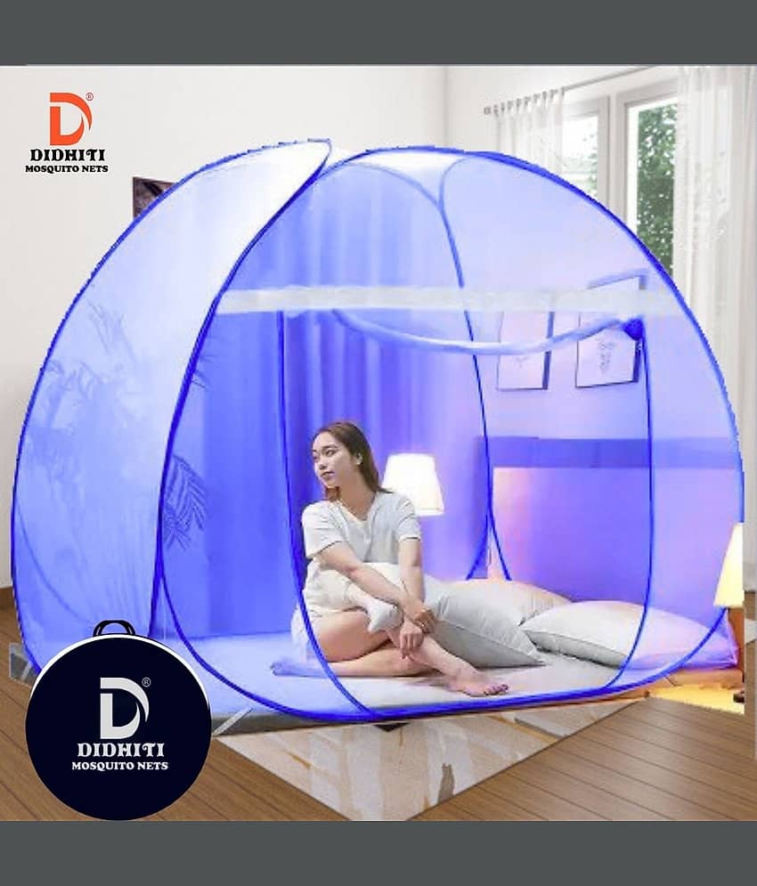 didhiti - Dark Blue HDPE - High Density Poly Ethylene Foldable Mosquito Net, Machardani ( Pack of 1 )