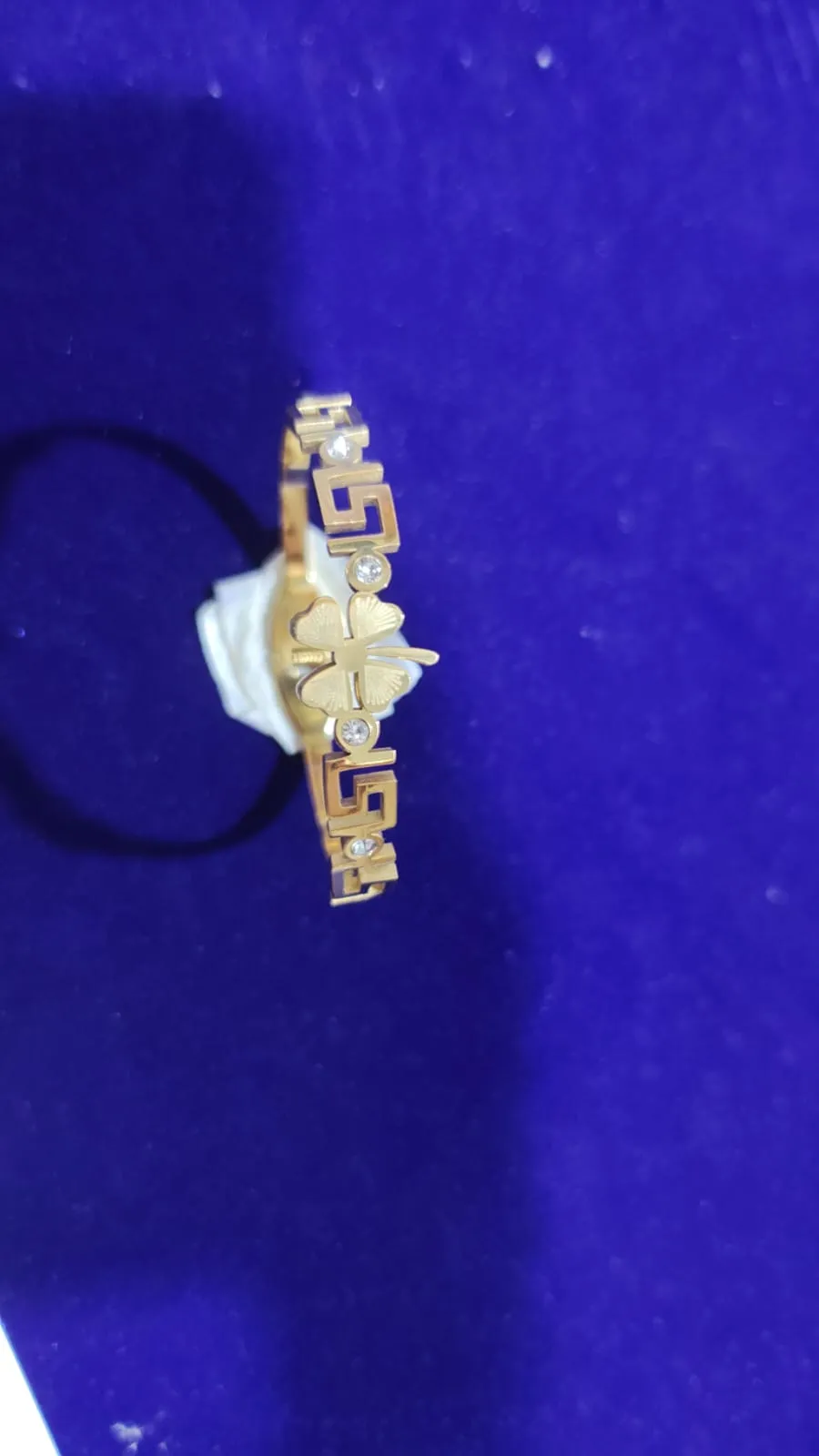 Fashion Gold Plated Stainless Steel Openable Crystal Bracelet | Cuff Bangle ||.. view 2
