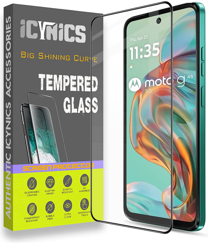 Icynics Tempered Glass Compatible For Motorola G45 5G ( Pack of 1 )