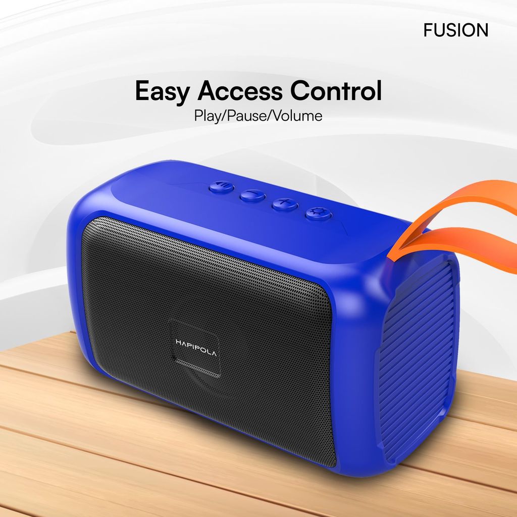 HAPIPOLA Bluetooth Speaker Fusion Immersive Audio | Good Bass | Light Weight 5 Hours Playback | Playback Control AUX, USB, TF Card | Upto 10m Range Hands-Free Calls | Micro Interface view 2