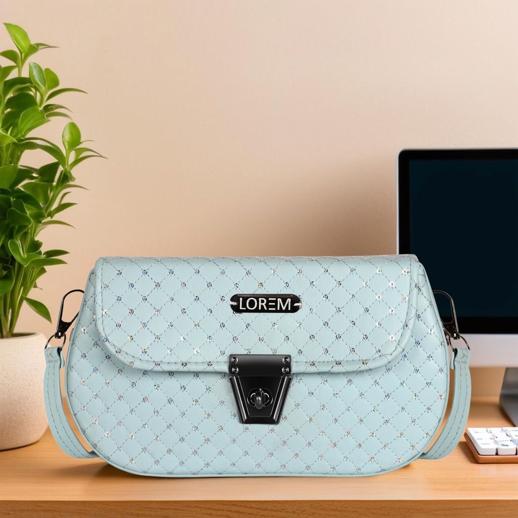 LOREM Faux Leather Handbag for Women � Turnlock Closure, Adjustable Shoulder Strap, Stylish & Compact, 1.35L Capacity view 2