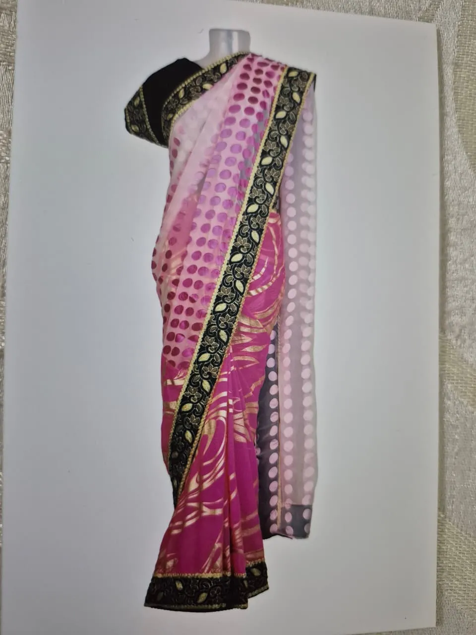 Georgette gold printed Saree