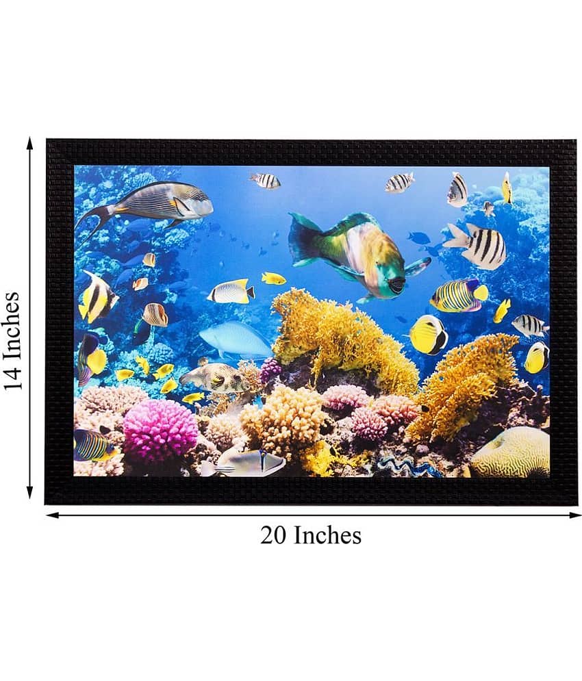 eCraftIndia Multicoloured Underwater Sea View UV Wall Art view 2