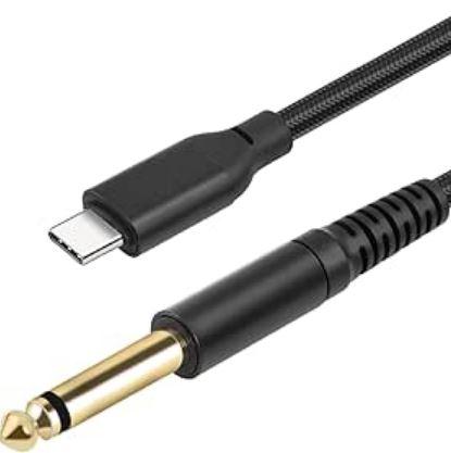 Type C to Audio Cable 6.35MM Cord for Electric Guitar, Smartphone, Tablet, Laptop, Amplifier, Sound Mixing Console, Speaker recording system - (1.5M) view 2