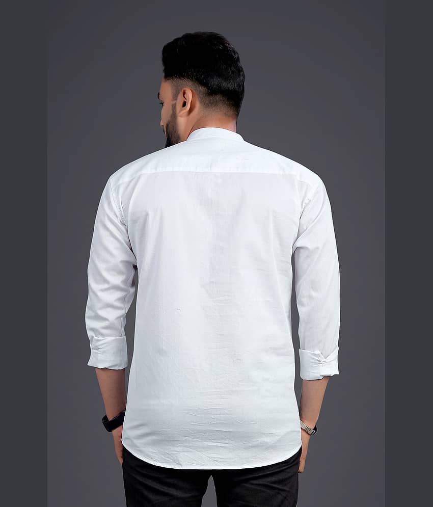 Nofilter Cotton Blend Plain Regular Kurta For Men ( White ) view 2