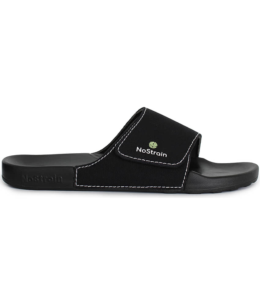 NoStrain Black Men's Slide Flip Flop view 2