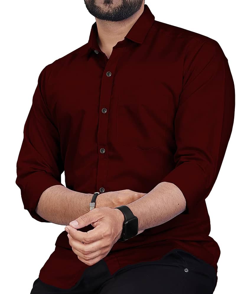 Apektra Cotton Blend Slim Fit Solids Full Sleeves Men's Casual Shirt - Beige ( Pack of 1 )