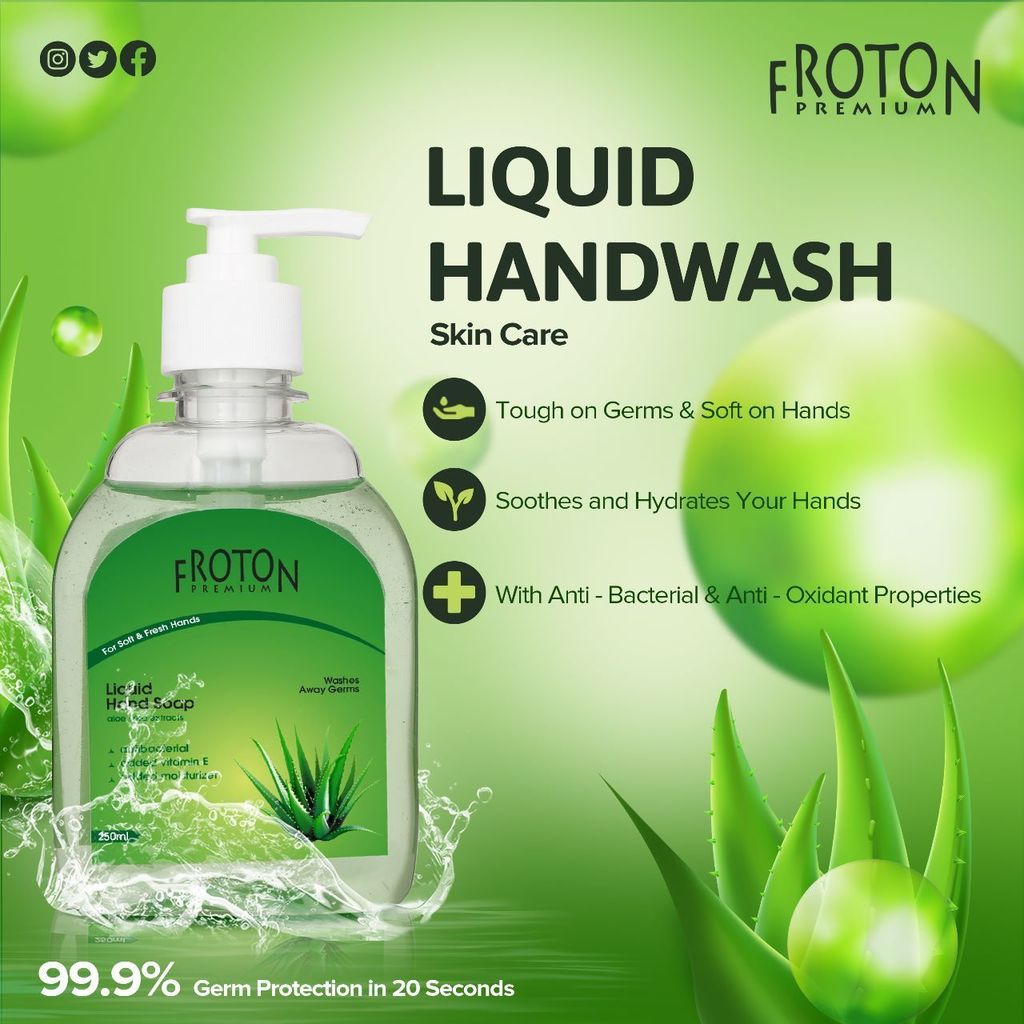 Froton Handwash Gel Aloevera 250ml Pack of 2 view 2