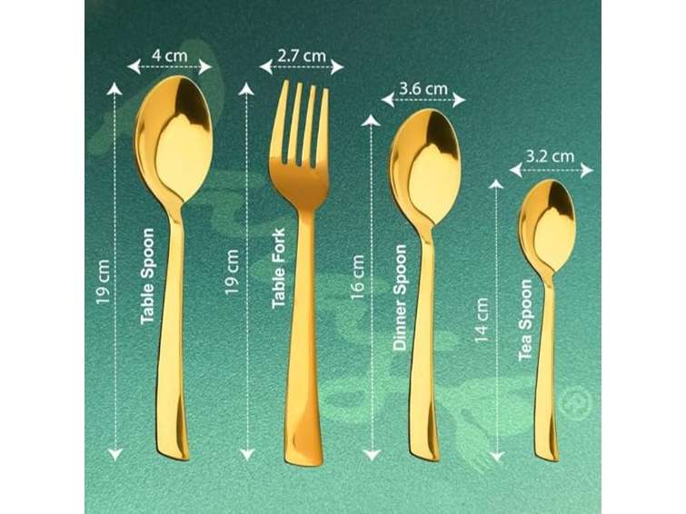 Parage 25 Pieces Regal Cutlery Set Premium Stainless Steel with Stand Spoon Set for Dining Table Stylish view 2