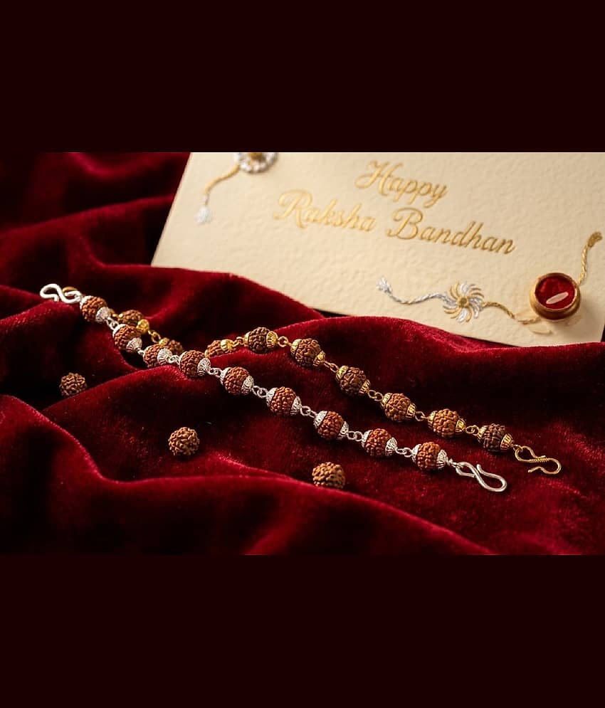 SONI DESIGNS Religious 2 Bracelet Rakhi ( Pack of 1 , Gold ) view 2