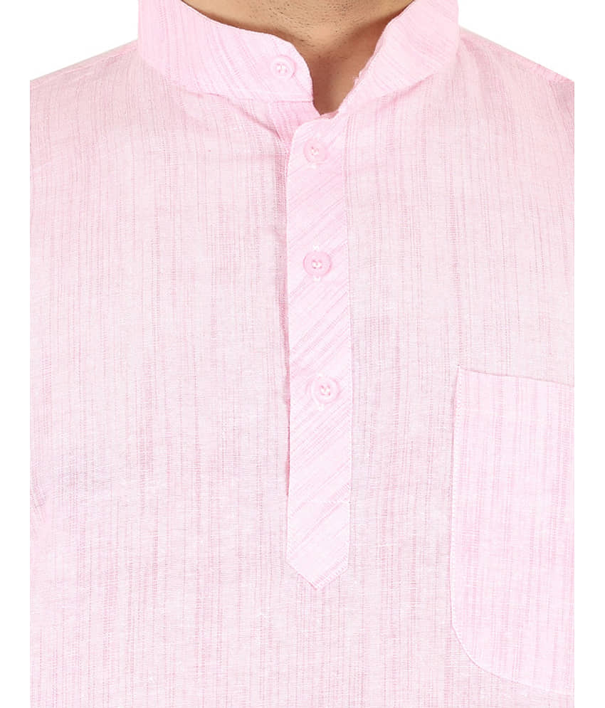 Latest Chikan Pink Cotton Kurta Single view 2