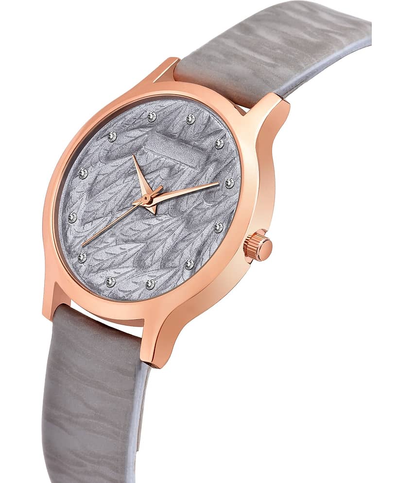 Trex Light Grey PU Analog Womens Watch view 2