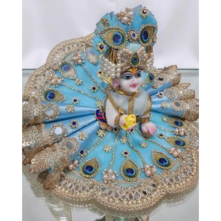 Blue Festive Dress with Turban for Laddu Gopal Ji view 2