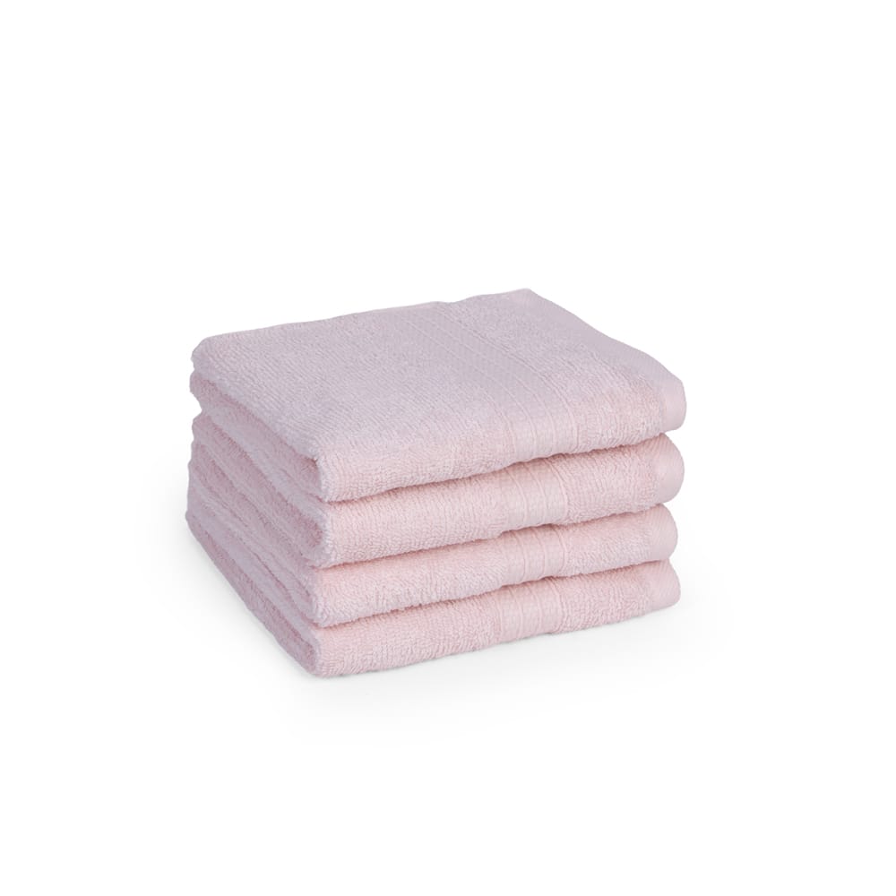 Feather & Spun Organic Cotton Face Towel | Lavender Fragrance | GOTS Certified | Anti Microbial | Fade Resistant | Double Needle Stitch | 550 GSM | 33 cms x 33 cms (Pack of 4)