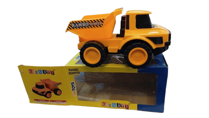 Kids & Jerry Friction Powered Dumper Truck Toy for Kids - Unbreakable Construction Vehicle Toy for Boys & Girls (Yellow)
