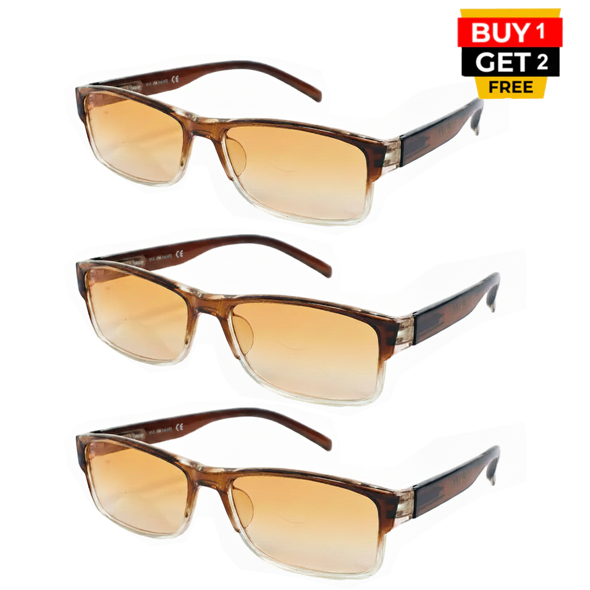 Brown Tint Bifocal Reading Glasses -3FFBR01