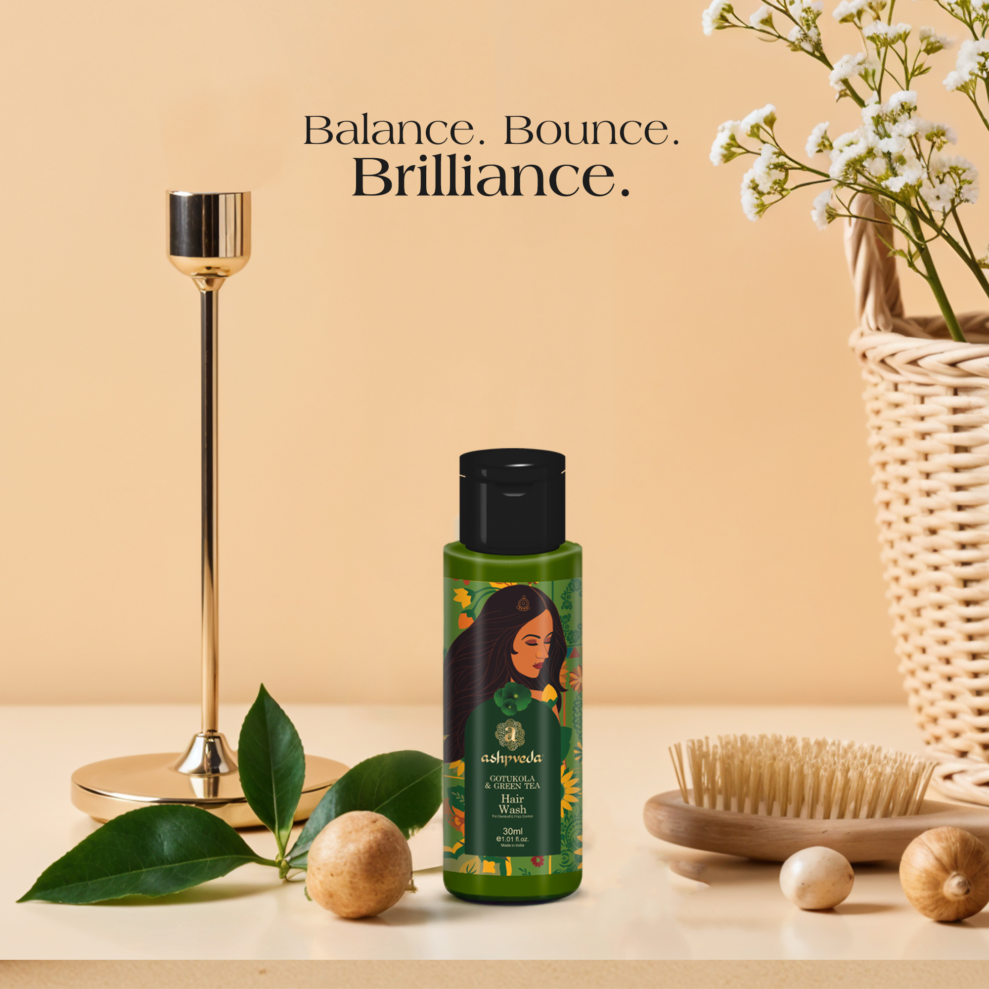 ashpveda Gotu Kola Green Tea Hair Wash for Smooth Hair view 2