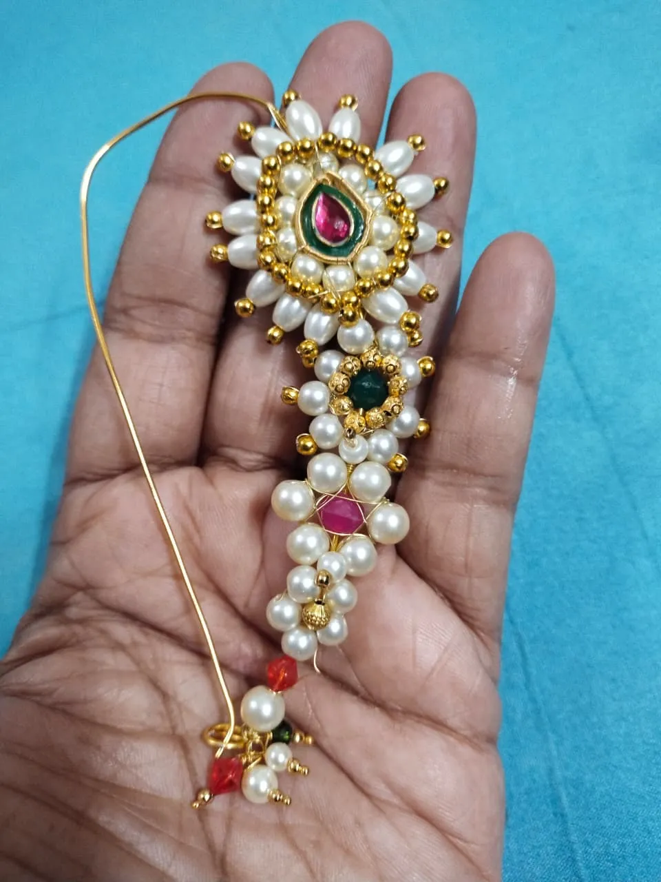 7-Inch Pearl Traditional Nose Ring