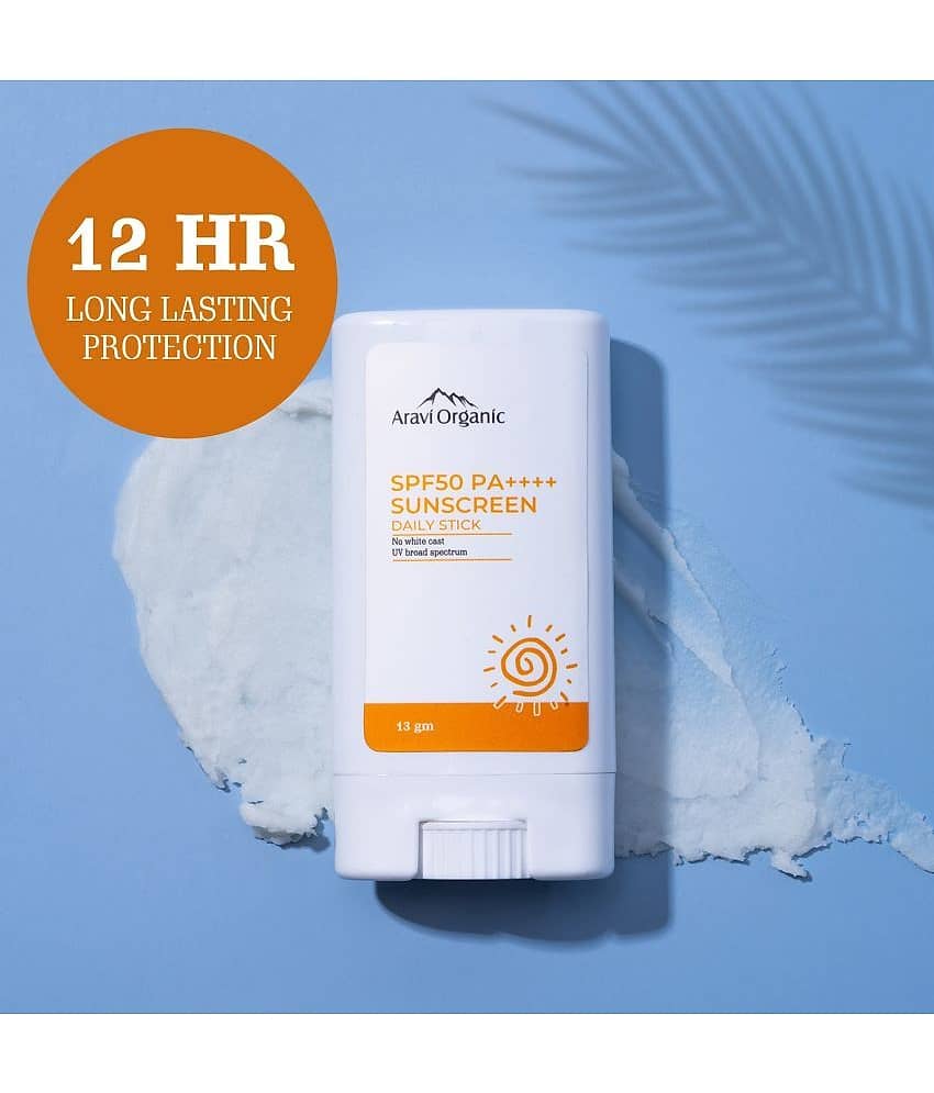 Aravi Organic SPF 50 Glow Sunscreen Stick ,PA++++ UVA,UVB Protection, No White Cast, 13 gm (Pack of 1) view 2