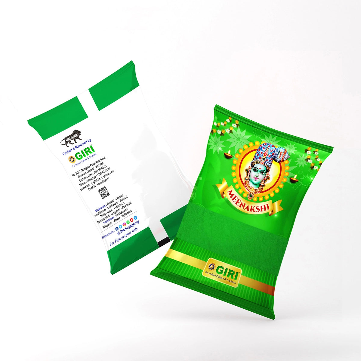 Giri Kumkum - 50 Gms | Kubera Kumkum | Kuber Pacha Kumkuma | Green Colour | Sindoor for Pooja view 2