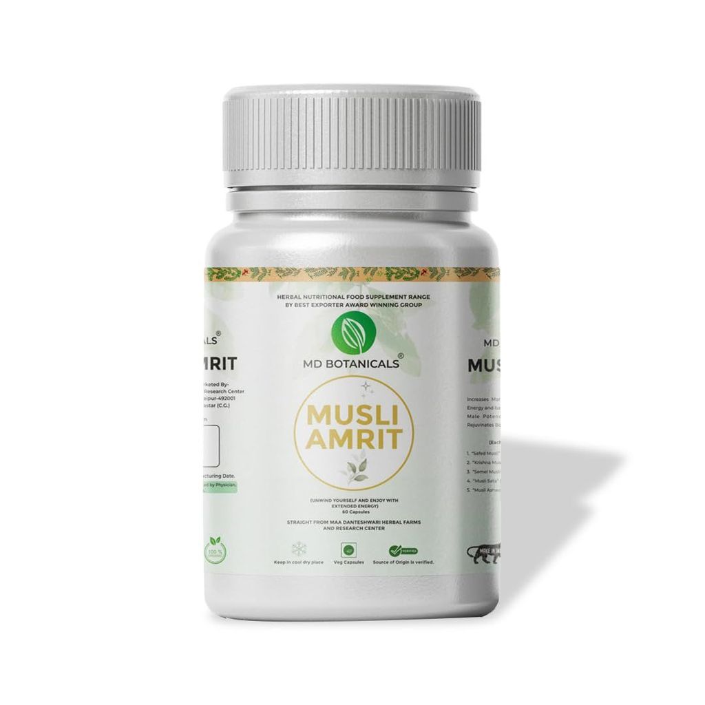 MD Botanicals Musli Amrit Capsules | 60 Capsules | Helps Maintain Overall Health view 2
