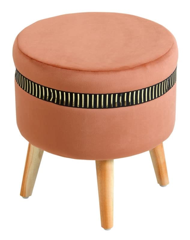 ShadowKart Pouffes Sitting Stool for Living Room, Mudda Puffy Wooden Ottoman Stools, Pouffe Footstool, Pouf for Office Home Decoration & Dressing Table, 16x16x18 Inch view 2
