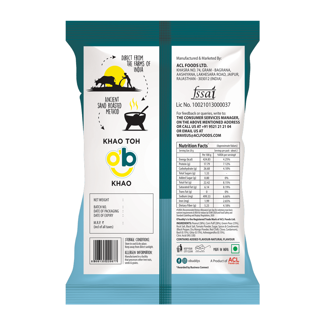 O'buddy's Party King 30 gm, Salted Peanut 30 gm & Masala Cashew 16 gm - Combo Pack of 15 (5 Packs of Each) view 2